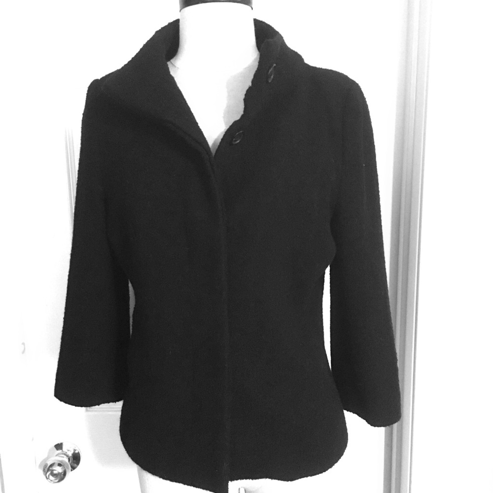 Isaac Mizrahi Target Blk Wool Double Breasted Coat - image 1